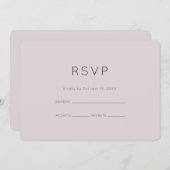 Modernes neutrales Pflaumenhochzeitungs-RSVP Einladung (Vorne/Hinten)