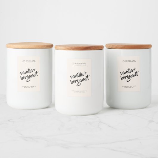 Modernes, neutrales Sojaschmelz-Label Lebensmitteletikett (Flaschen)