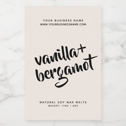 Modernes, neutrales Sojaschmelz-Label Lebensmitteletikett (Einzelnes Label)