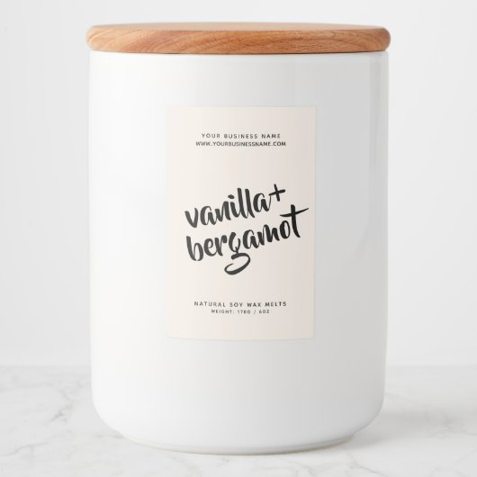 Modernes, neutrales Sojaschmelz-Label Lebensmitteletikett (Vorderseite)