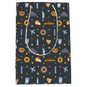 Modernes New York City Pattern Space Grau Mittlere Geschenktüte (Vorderseite)