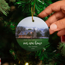 Modernes New Zuhause First Christmas Foto Keramik Ornament
