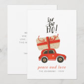 Modernes Niedlich-Chic Weihnachtsgeschenk Red Car Feiertagskarte (Vorne/Hinten)