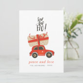Modernes Niedlich-Chic Weihnachtsgeschenk Red Car Feiertagskarte (Stehend Vorderseite)