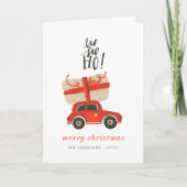 Modernes Niedlich-Chic Weihnachtsgeschenk Red Car Feiertagskarte (Vorderseite)