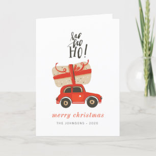 Modernes Niedlich-Chic Weihnachtsgeschenk Red Car Feiertagskarte