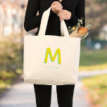 Modernes Niedlich Fun Individuelle Name 3D Monogra Jumbo Stoffbeutel<br><div class="desc">Niedliche mit Monogramm Tasche mit Ihrem individuelle Name als Schatten initiale in hellen Zitrusfrüchten und Minze. Modernes,  minimalistisches,  einfaches und unterhaltsames Design macht dieses typografisch angetriebene Design zu einem coolen personalisierten Geschenk!</div>