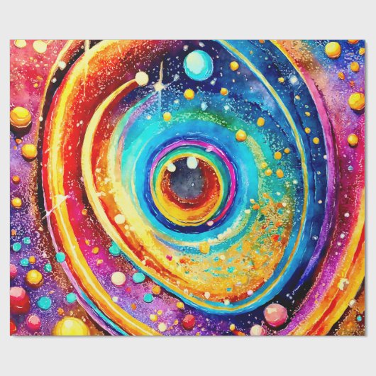 MODERNES NIEDLICH GALAXY PLANET DESIGN GESCHENKPAPIER (Flach)