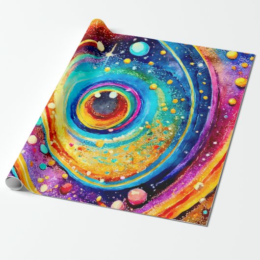 MODERNES NIEDLICH GALAXY PLANET DESIGN GESCHENKPAPIER (Ungerollt)