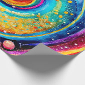 MODERNES NIEDLICH GALAXY PLANET DESIGN GESCHENKPAPIER (Ecke)
