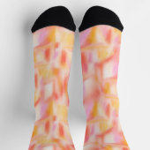 Modernes Niedlich-hellrosa-gelbes Gefärbte Krawatt Socken (Oben)