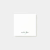 Modernes Niedlich-Minze-Grün-Pinselskript 2 Monogr Post-it Klebezettel (Vorderseite)