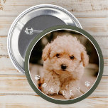 Modernes Niedlich Paws Family Pet Foto Button<br><div class="desc">Dieses einfache und klassische Design besteht aus Sans Serif Typografie und fügen Sie ein individuelles Foto Ihres Haustieres.</div>