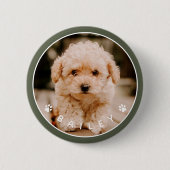 Modernes Niedlich Paws Family Pet Foto Button (Vorderseite)