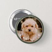 Modernes Niedlich Paws Family Pet Foto Button (Vorne & Hinten)