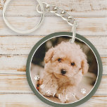 Modernes Niedlich Paws Family Pet Foto Schlüsselanhänger<br><div class="desc">Dieses einfache und klassische Design besteht aus Sans Serif Typografie und fügen Sie ein individuelles Foto Ihres Haustieres.</div>