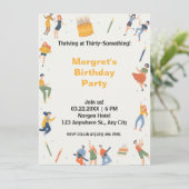 Modernes niedliche Geburtstag Party (Stehend Vorderseite)