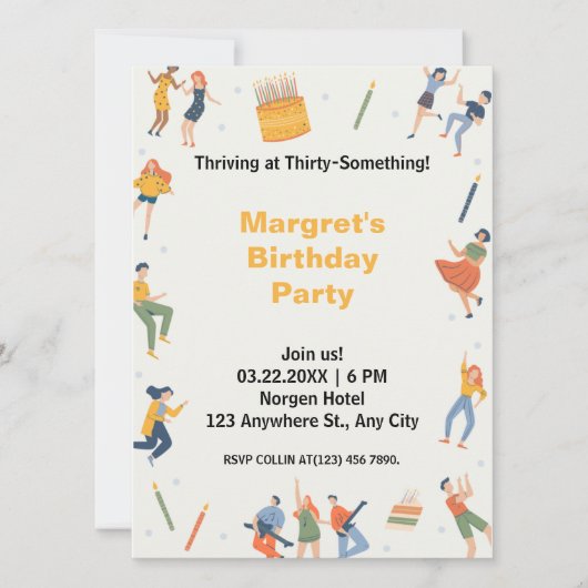 Modernes niedliche Geburtstag Party (Vorderseite)