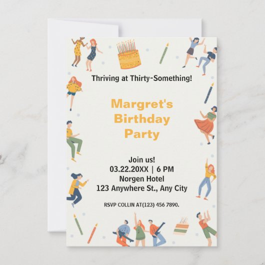 Modernes niedliche Geburtstag Party (Vorderseite)