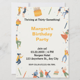 Modernes niedliche Geburtstag Party Einladung