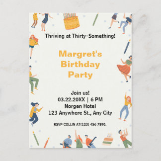 Modernes niedliche Geburtstag Party Einladungspostkarte