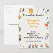 Modernes niedliche Geburtstag Party Einladungspostkarte (Vorne/Hinten)