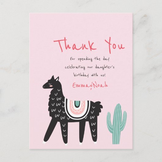 Modernes Niedliche Geburtstag Party Llama Vielen D Postkarte (Vorderseite)