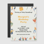 Modernes niedliche Geburtstag Party Magneteinladung (Vorne/Hinten)