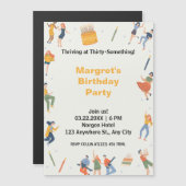 Modernes niedliche Geburtstag Party Magneteinladung (Vorne/Hinten)