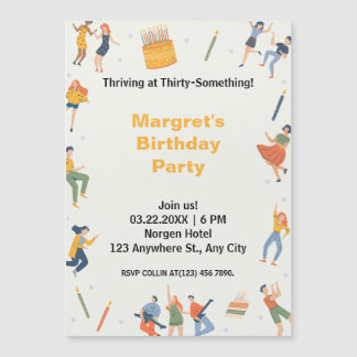 Modernes niedliche Geburtstag Party Magneteinladung