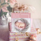 Modernes Niedliches Baby-Foto | Rosa und Weiß | An
