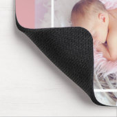 Modernes Niedliches Baby-Foto | Rosa und Weiß | An Mousepad (Ecke)