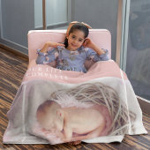 Modernes Niedliches Baby-Foto | Rosa und Weiß | An Sherpadecke