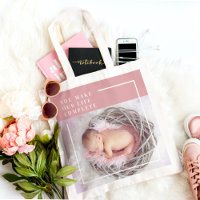 Modernes Niedliches Baby-Foto | Rosa und Weiß | An
