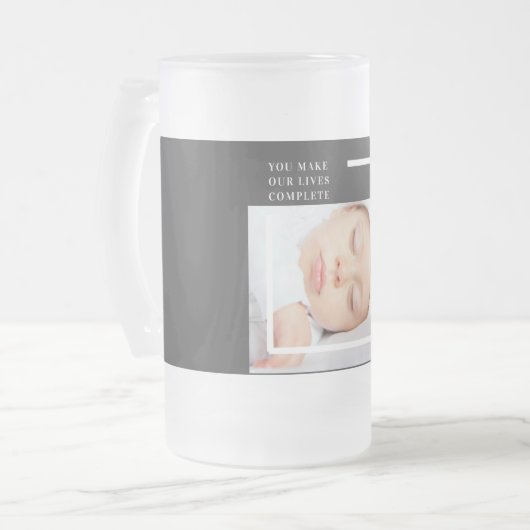 Modernes Niedliches Baby-Foto | Schönheitsangebot Mattglas Bierglas (Vorderseite Links)
