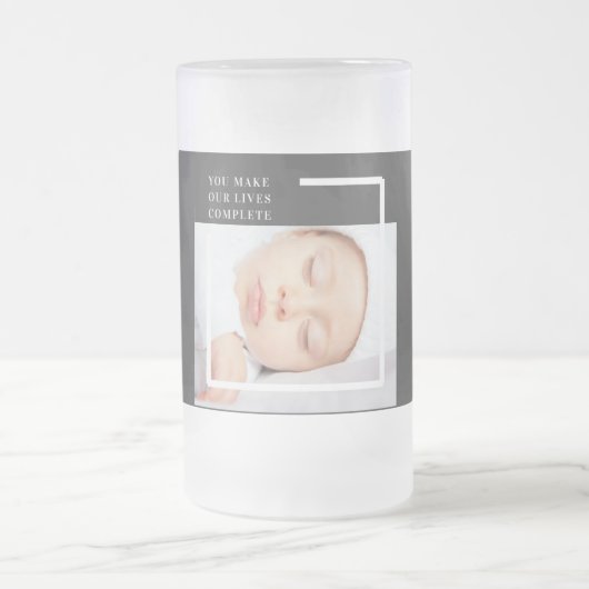 Modernes Niedliches Baby-Foto | Schönheitsangebot Mattglas Bierglas (Mittel)