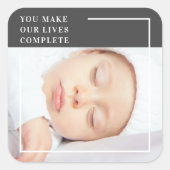 Modernes Niedliches Baby-Foto | Schönheitsangebot Quadratischer Aufkleber (Vorderseite)