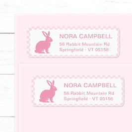 Modernes Niedliches Baby Pink Bunny Gingham Rückse