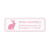Modernes Niedliches Baby Pink Bunny Gingham Rückse (Vorne)