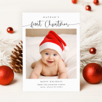 Modernes Niedliches Baby's First Christmas Foto