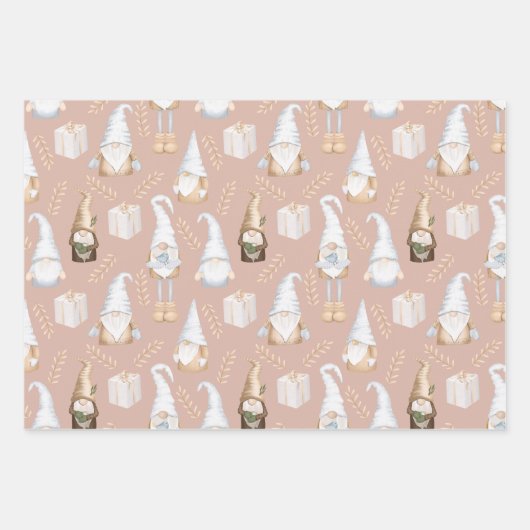 Modernes Niedliches, beige neutrales Muster Geschenkpapier Set (Vorderseite 3)