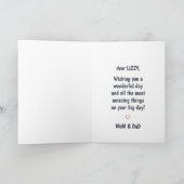 Modernes Niedliches, benutzerdefiniertes Foto Gebu Karte (Innenseite)