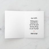 Modernes Niedliches, benutzerdefiniertes Foto Gebu Karte (Innenseite)