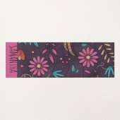 Modernes Niedliches Big Floral Muster Personalisie Yogamatte (Rückseite (Horizontal))