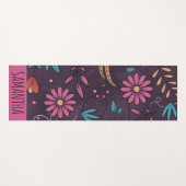 Modernes Niedliches Big Floral Muster Personalisie Yogamatte (Vorderseite (Horizontal))
