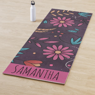 Modernes Niedliches Big Floral Muster Personalisie Yogamatte