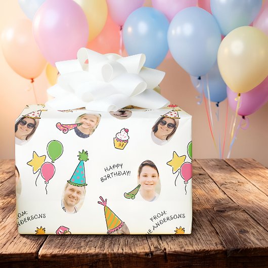 Modernes, Niedliches Birthday Hats Foto Geschenkpapier