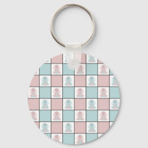 Modernes Niedliches Blau und Rosa Ostern Bunny Egg