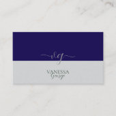 Modernes Niedliches Blue Gray Monogram Custom Visitenkarte (Vorderseite)