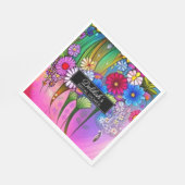 Modernes Niedliches Bright Floral Art Boho Brautpa Serviette (Ecke)